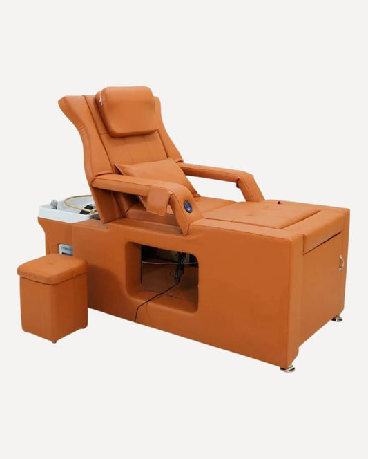 Head & Foot Spa Throne Massage Bed - Reclining Setup