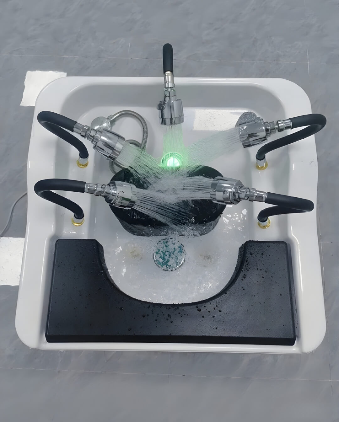 Head Spa - Pressure Point 5-Head Sink Plumbing - Overhead Spray View