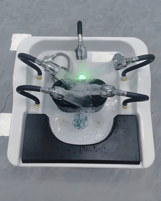 Head Spa - Pressure Point 5-Head Sink Plumbing - Overhead Spray View