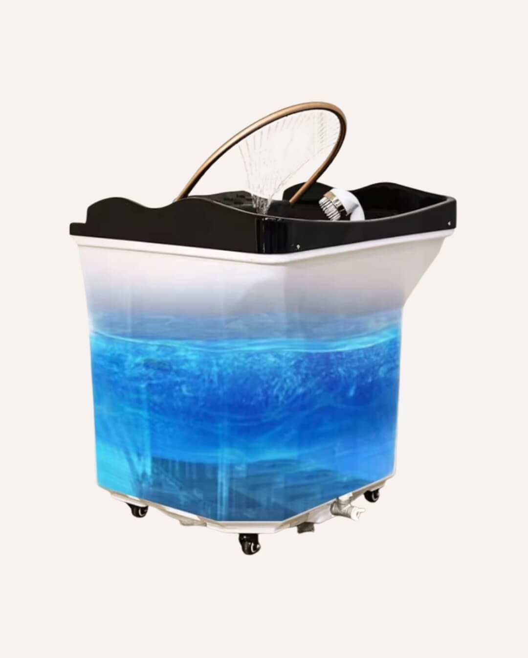 Head Spa Sink + External Water Storage - Non-Plumbed - Transparent Effect