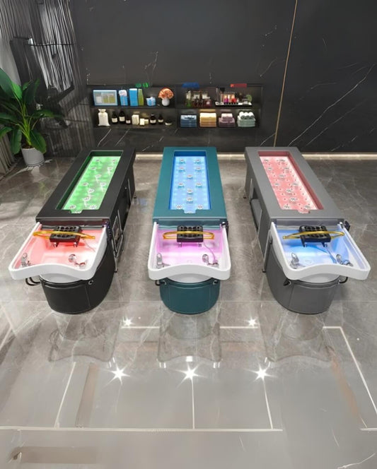 Head Spa Sink & Moxibustion Bed Plumbed - Colour Options