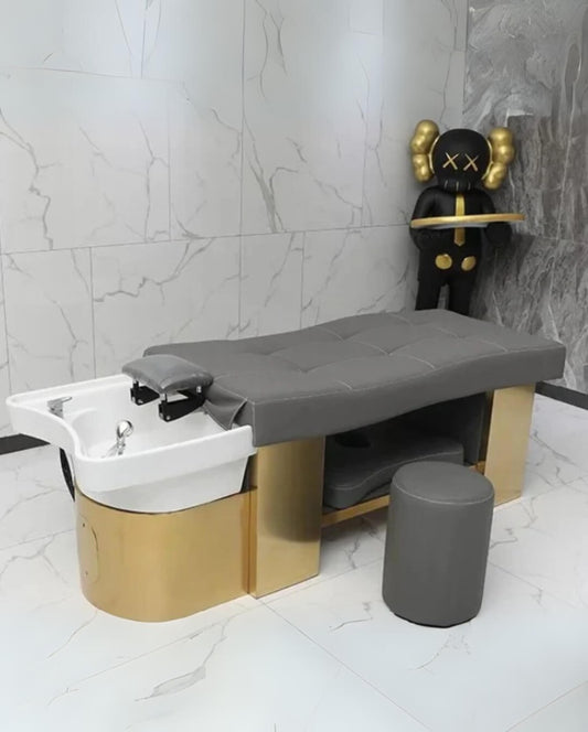 Head Spa Sink & Spa Bed - Upscale Stainless Steel - Plumbed