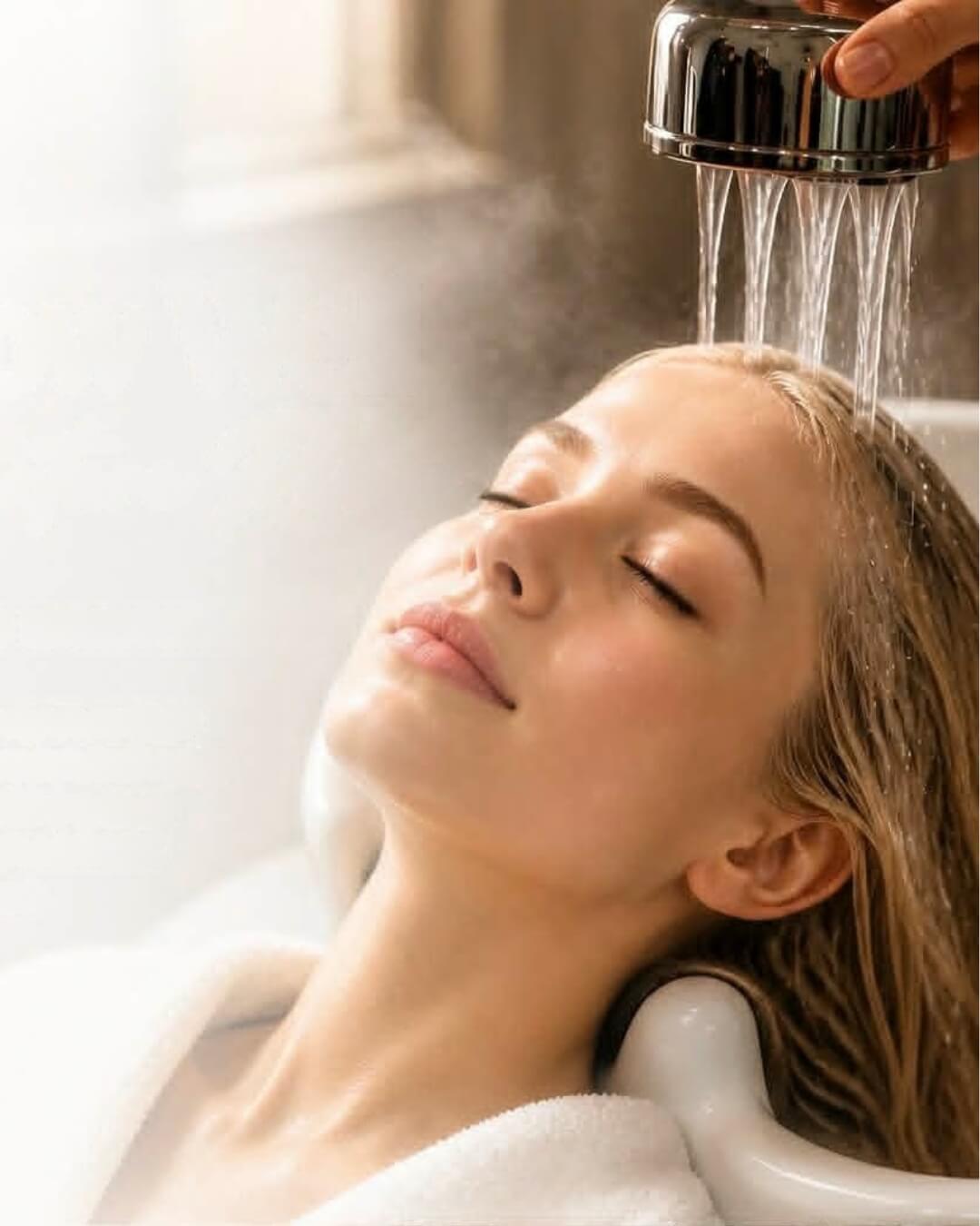 Glow Well Signature Ritual head spa and facial therapy with waterfall scalp treatment at Vital Glow
