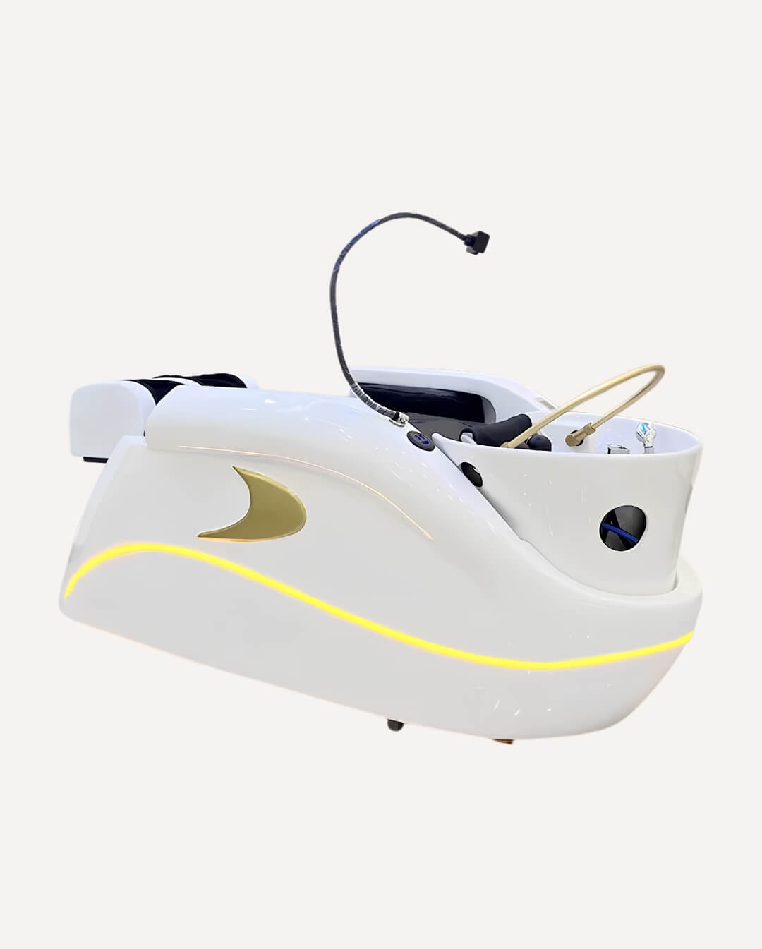White Space Capsule Shampoo Bed with water circulation and full-body massage system