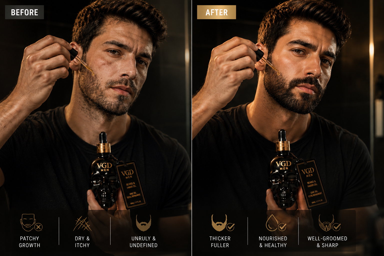 VGD MEN botanical beard and hair oil handcrafted in Tasmania, 60ml