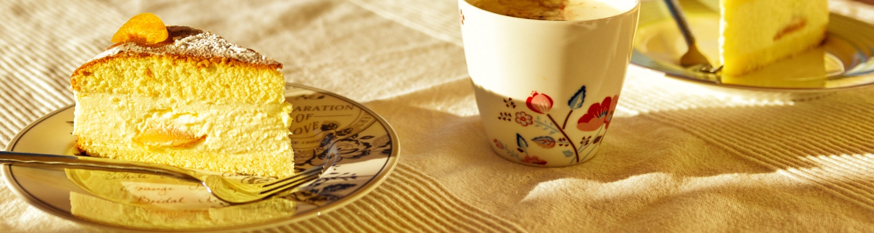 Complimentary tea with slice of cake offered at Vital Glow treatments