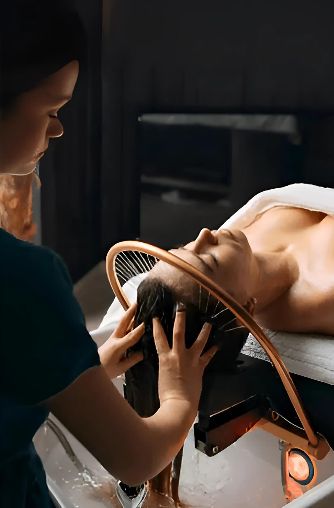 Vital Glow Deluxe Head Spa with facial treatment, waterfall scalp therapy and RF skin tightening