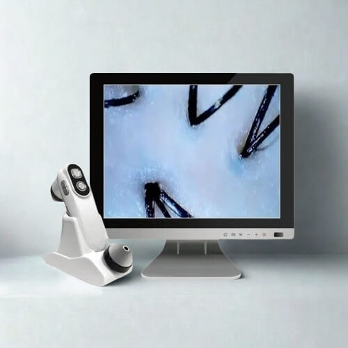 Scalp analysis camera with pro display monitor for consultations